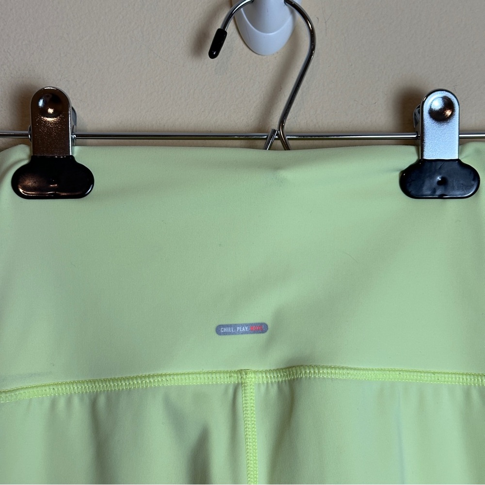 Aerie Neon Yellow Green High Rise Raw Hem Full Length Leggings Womens Size Small - Picture 10 of 16